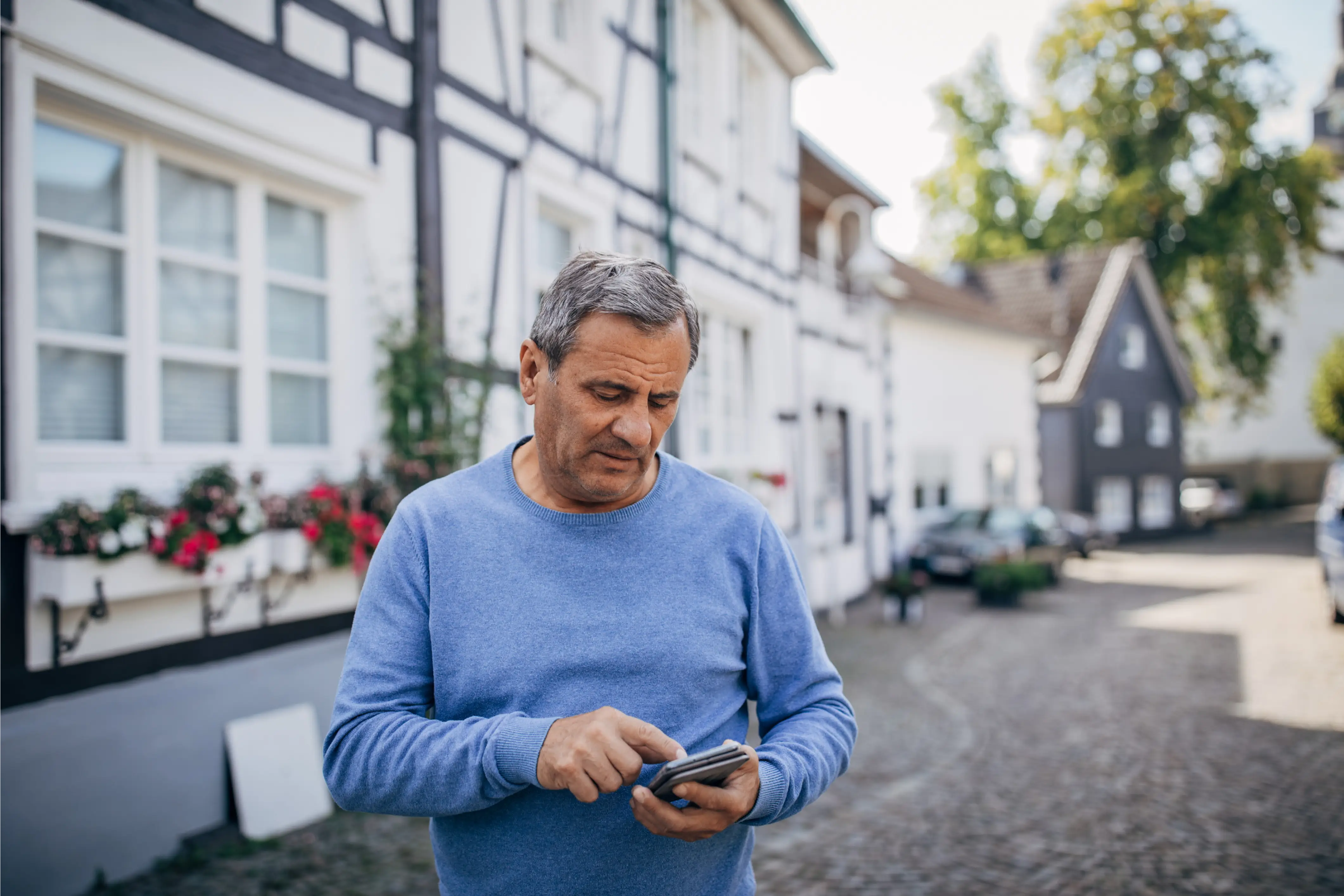 Male on phone financing