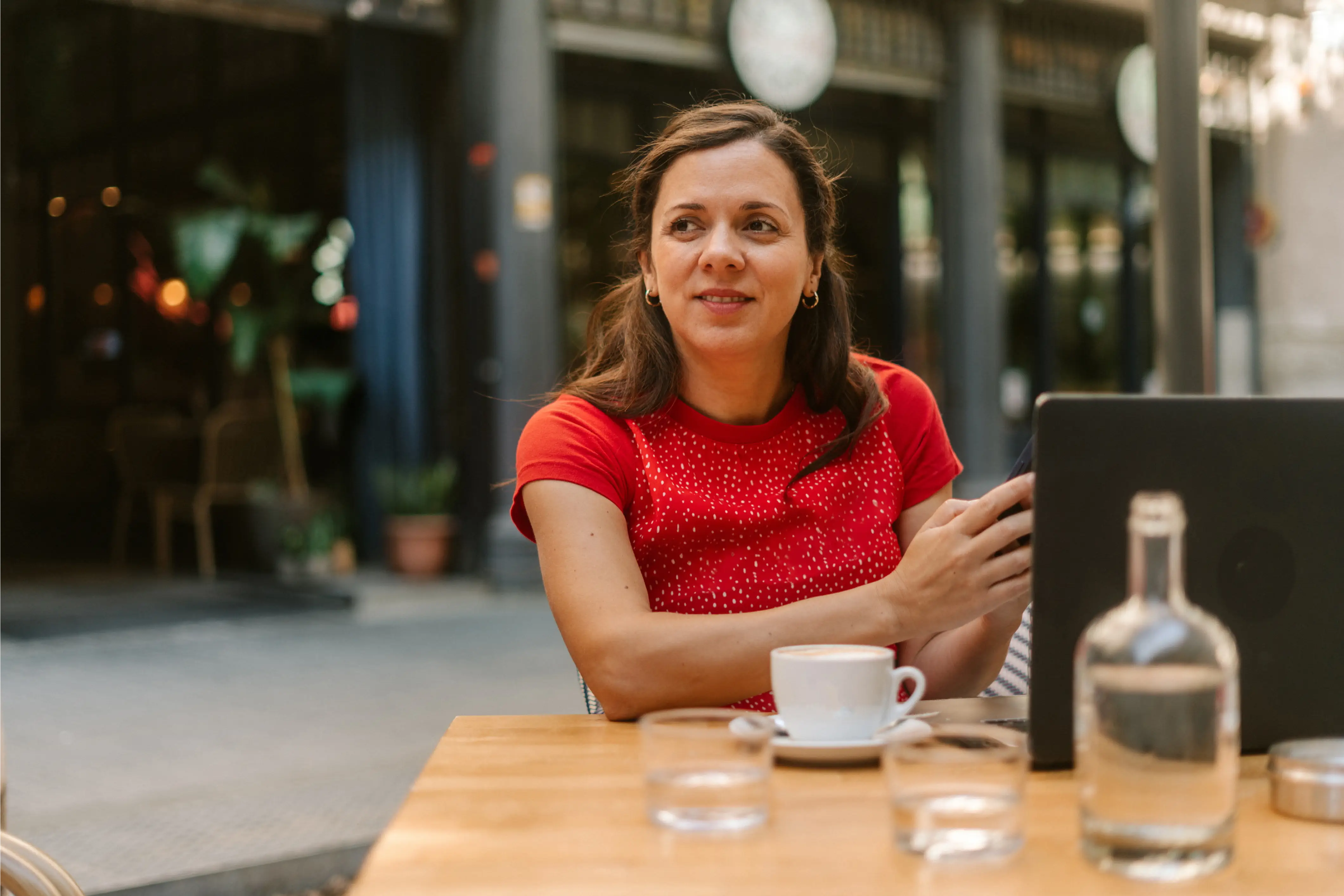 Woman on phone financing