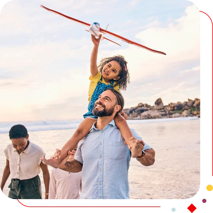 une famille à la plage