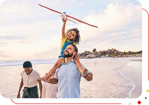 une famille à la plage