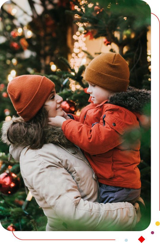 Mère et fils à Noël