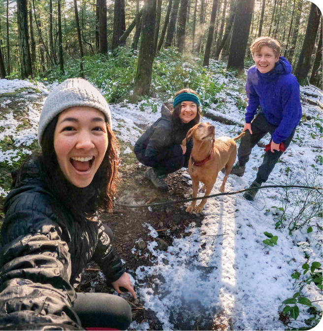 Des amis prenant un selfie