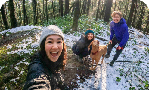 Des amis prenant un selfie