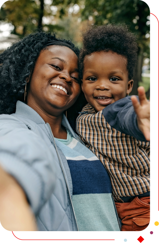 Selfie mère et fils