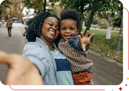 Selfie mère et fils