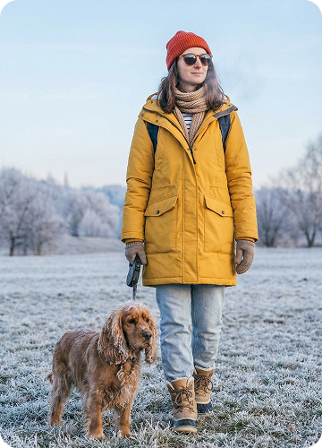 een vrouw en haar hond