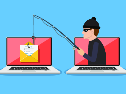 Phishing scam, hacker attack