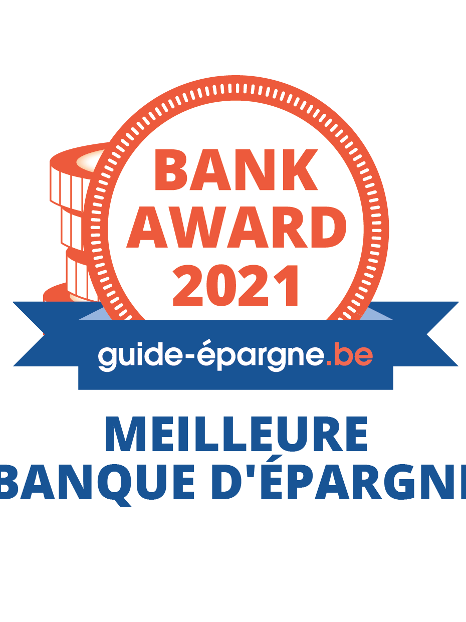 Bank Award 2021 guide-épargne.be - Meilleure banque d'épargne