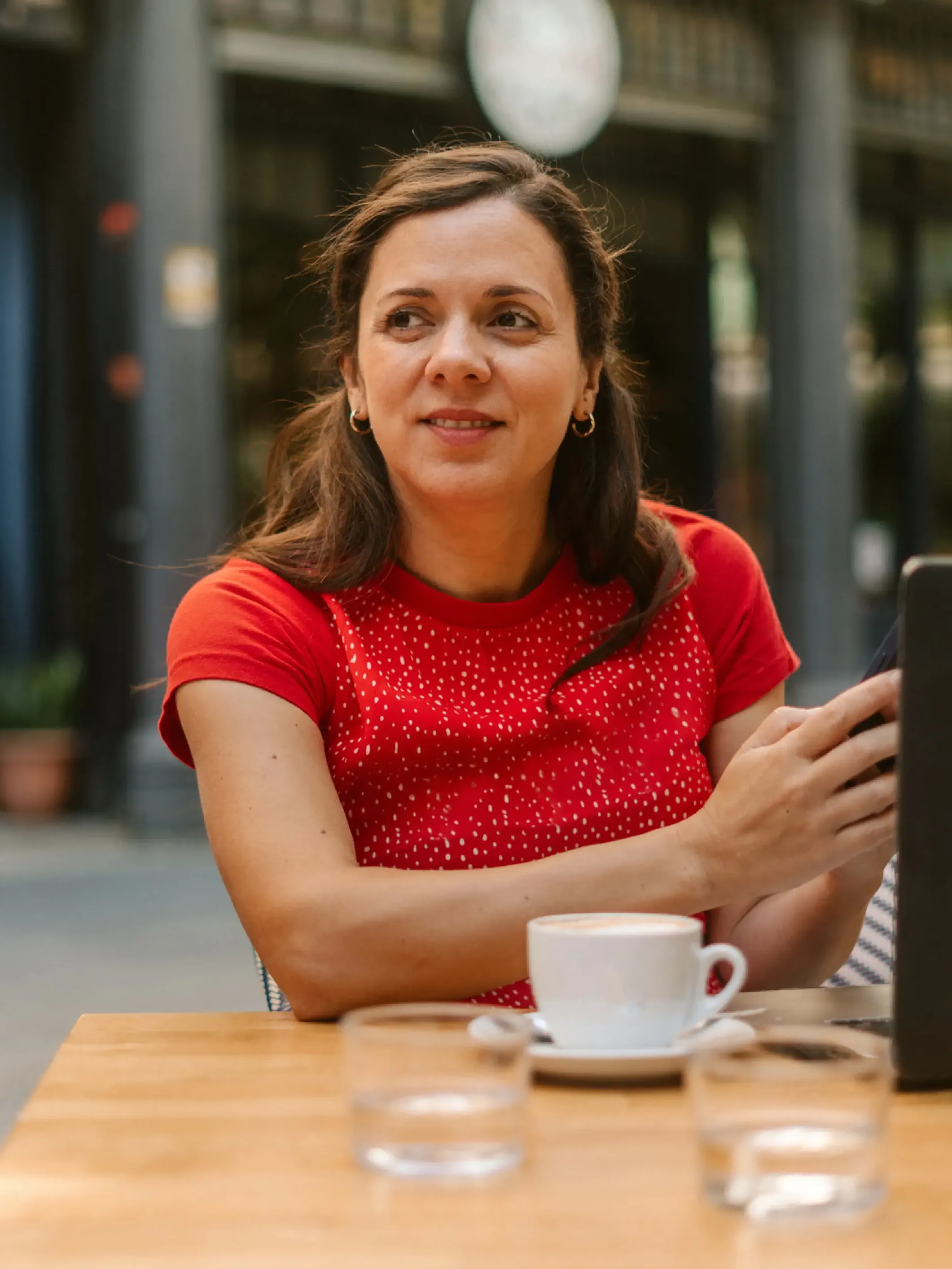 Woman on phone financing