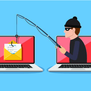 Phishing scam, hacker attack