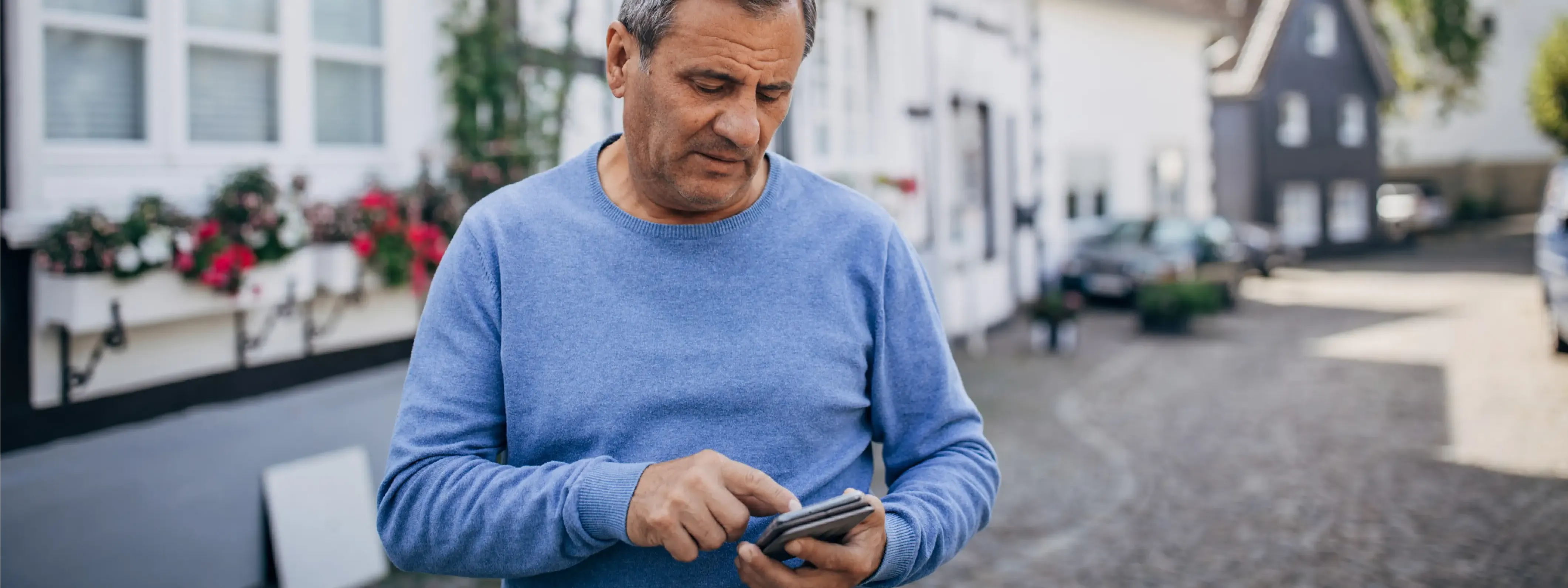 Male on phone financing