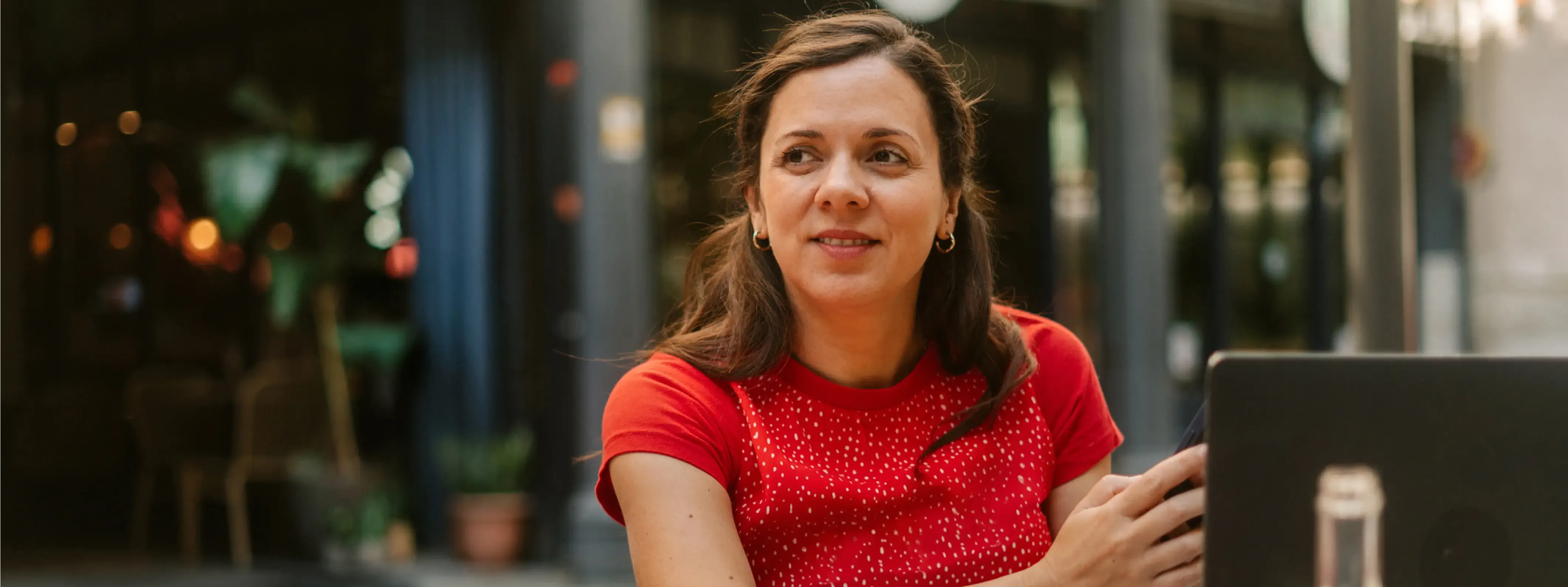 Woman on phone financing